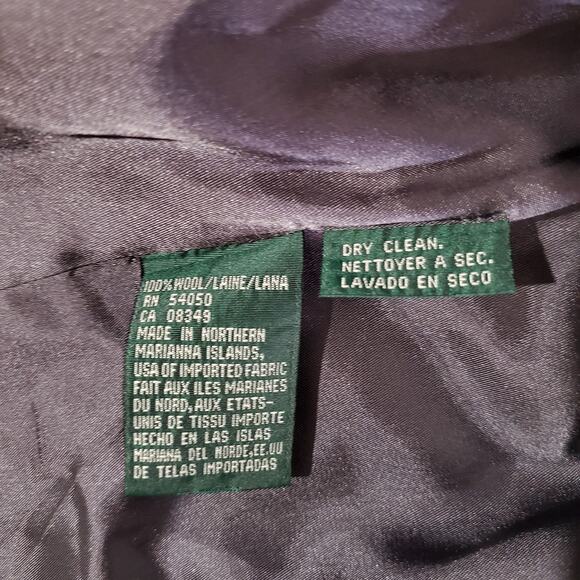 Lauren Ralph Lauren Vintage 90s Pinstripe Wool Gray Blazer Jacket Womens Size 4P - Picture 10 of 13